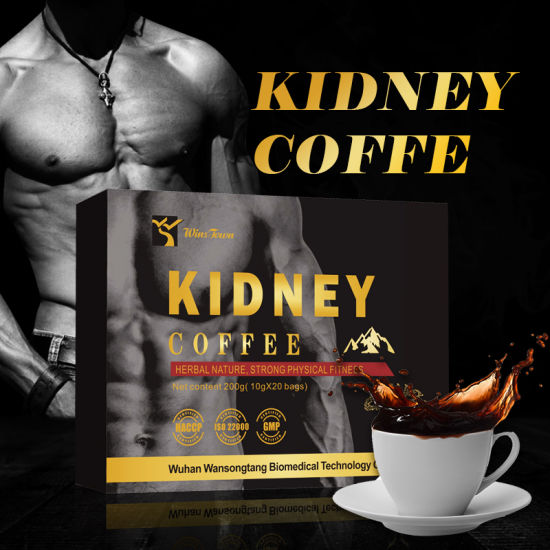 Kidney coffee with a cup of coffee next to it.