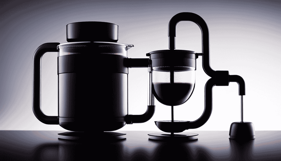 An image showcasing the sleek, transparent design of the Bodum Pebo vacuum coffee maker