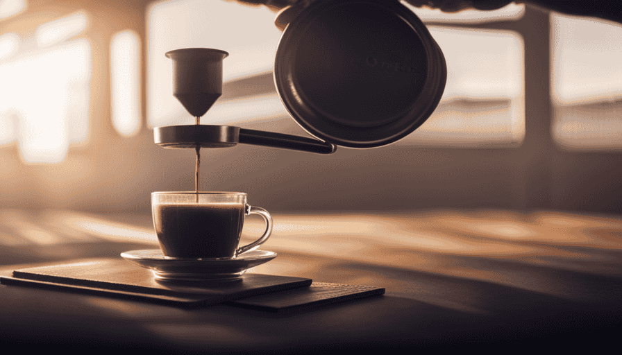 An image showcasing an Aeropress coffee brewing process