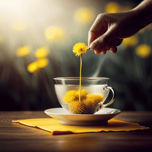An image showcasing the step-by-step process of making dandelion flower tea