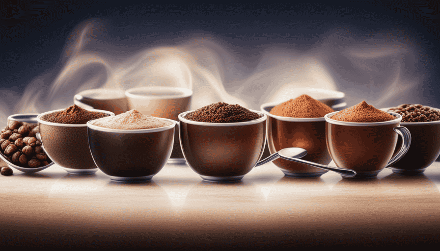An image showcasing a variety of steaming mugs filled with luscious egg coffee from different countries
