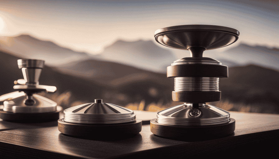 An image showcasing two contrasting coffee grinders side by side