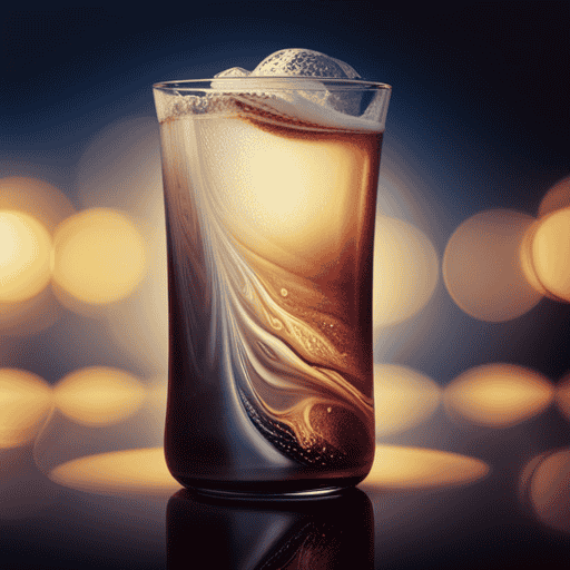 An image showcasing a tall, frosty glass of Earl Grey Tea Cream Soda