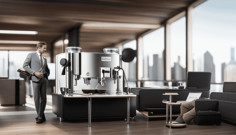 An image showcasing the sleek stainless steel body of the ECM Technika V Profi espresso machine