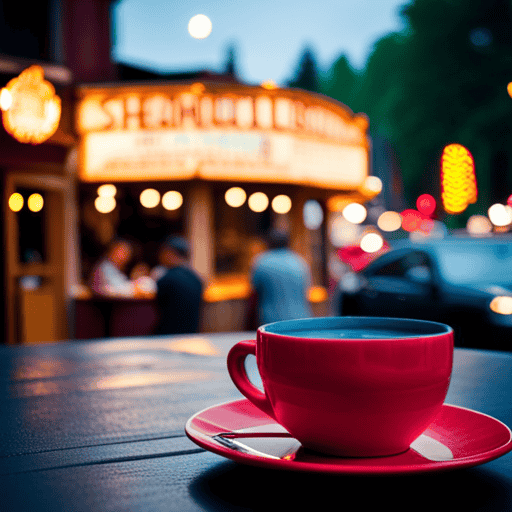 An image showcasing the vibrant streets of Seattle, adorned with charming, cozy teahouses