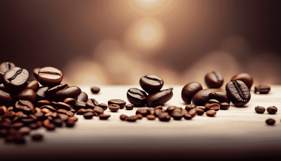 An image showcasing a vibrant collage of coffee beans from diverse origins, their rich colors blending harmoniously