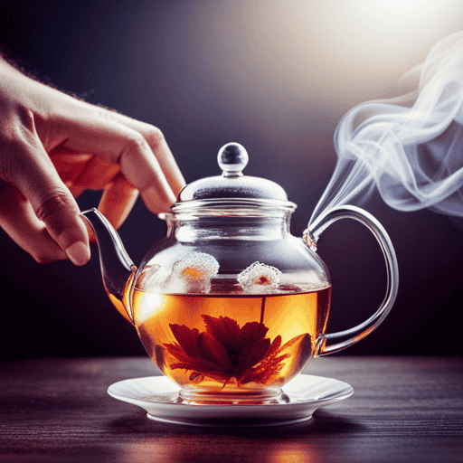 An image showcasing step-by-step instructions on how to brew flower tea in an elegant teapot