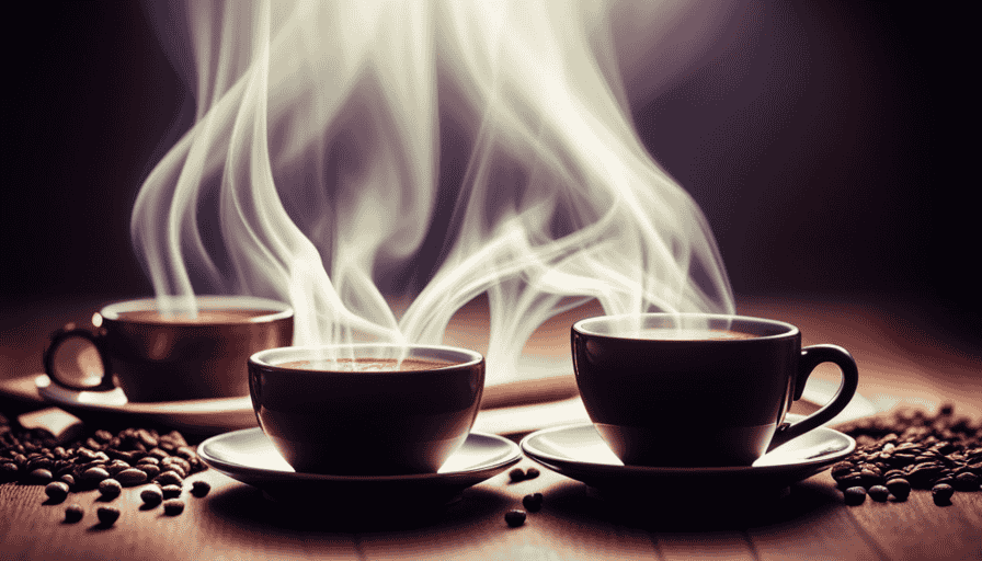 An image showcasing two steaming cups of coffee side by side