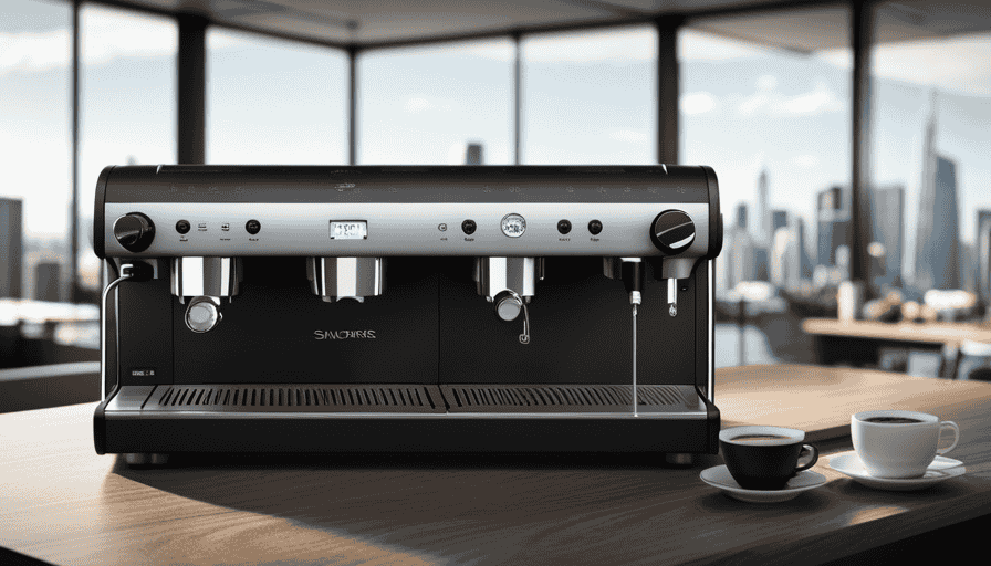 An image showcasing the Fresh Roast SR540, a sleek and compact coffee roaster