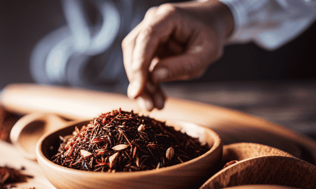 An image showcasing the process of crafting a delightful Rooibos tea blend
