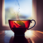 An image capturing the delicate aroma and enchanting hues of herbal tea, as wisps of steam gently rise from a porcelain teacup, showcasing the vibrant colors and enticing flavors awaiting exploration