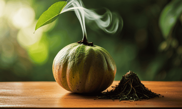 An image capturing the sensory experience of sipping yerba mate: vibrant green leaves steeping in a gourd, wisps of steam rising, delicate herbaceous aroma enveloping, and the warm, earthy infusion caressing the palate