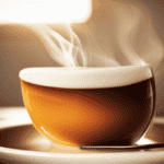 An image showcasing a close-up of a cup of steaming hot coffee, with a spoonful of Just Like Sugar Chicory Root Sugar Replacement gently dissolving, highlighting its golden caramel hue and adding a touch of sweetness to the rich beverage