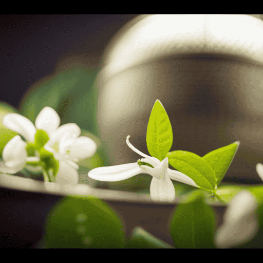 An image showcasing the intricate process of crafting jasmine tea