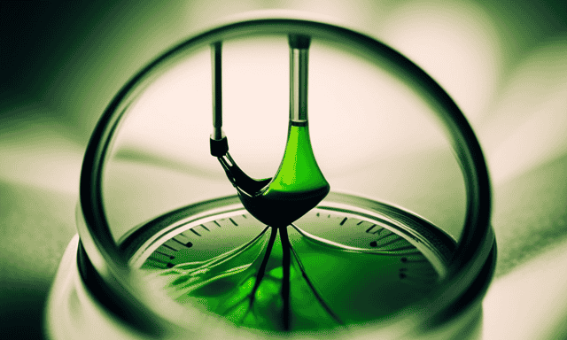 An image showcasing a close-up of a stopwatch with a vibrant green liquid filling up the hourglass