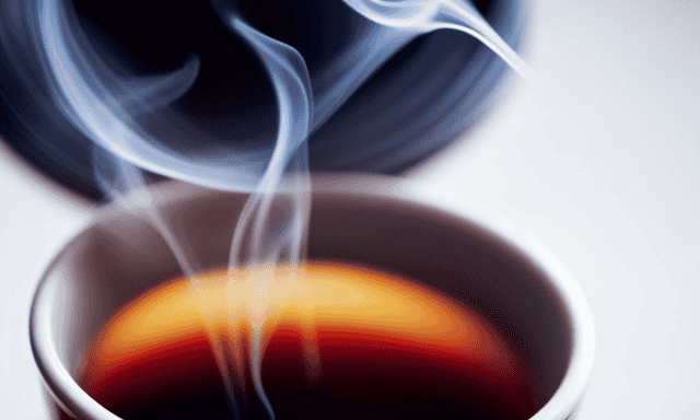 An image showcasing a freshly brewed cup of aromatic oolong tea, adorned with delicate steam rising from its surface