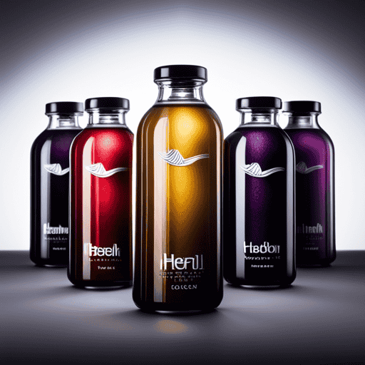 An image showcasing a vibrant array of herbal tea energy drinks