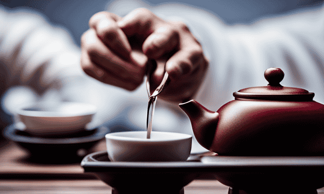 An image showcasing a serene tea ceremony setup with a traditional Chinese clay teapot pouring steaming oolong tea into delicate porcelain cups, symbolizing the endless possibilities of brewing oolong tea