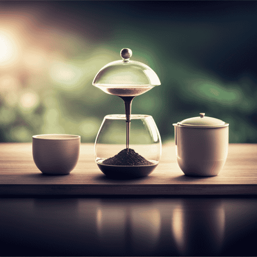 An image showcasing an elegant tea set with multiple cups filled with steaming herbal tea, accompanied by a delicate hourglass timer nearby, symbolizing the idea of enjoying herbal tea throughout the day