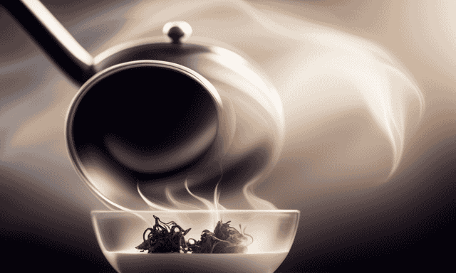 An image capturing the ethereal beauty of oolong tea leaves slowly unfurling in a teapot, as wisps of steam swirl around, conveying the essence of multiple steepings, inviting readers to explore the limitless depths of flavor and aroma