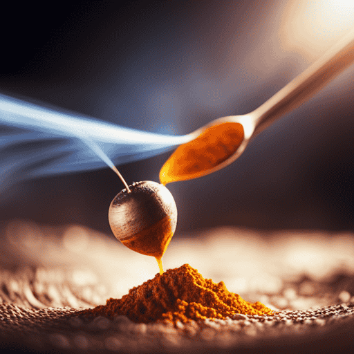 An image showcasing a vibrant, golden-hued turmeric root being ground into fine powder, symbolizing the potential quick relief it offers for joint pain