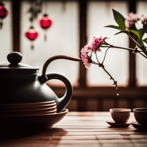 An image capturing the serene elegance of a traditional Chinese tea ceremony