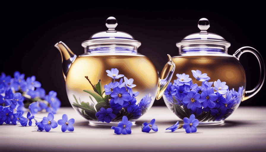 An image capturing the serene process of brewing Myosotis flower tea