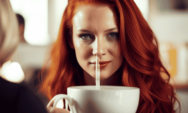 An image showcasing a person with vibrant, naturally red hair, achieved by dyeing their locks with rooibos tea
