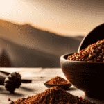 An image showcasing a rustic wooden countertop with a bowl filled with homemade chicory root dog food