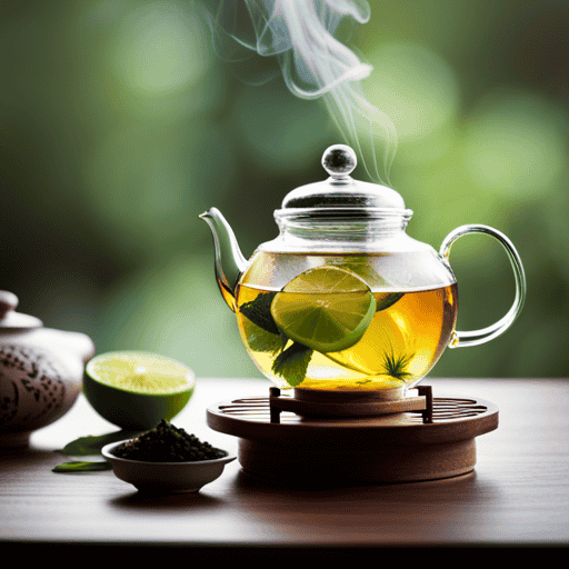 An image capturing the serene process of preparing lime flower tea