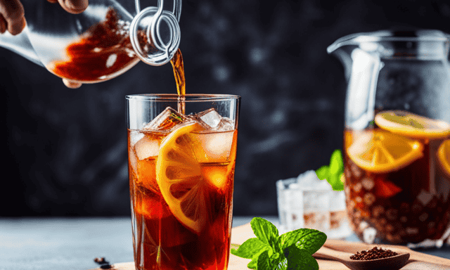 An image showcasing the step-by-step process of making refreshing loose leaf Rooibos iced tea