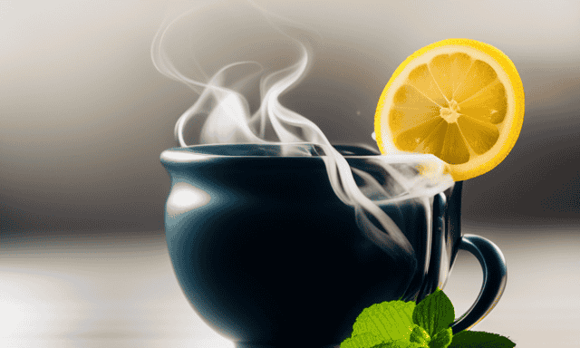 An image that showcases a steaming cup of Oolong tea adorned with freshly sliced lemons and delicate sprigs of mint, inviting readers to explore the art of enhancing its natural flavors