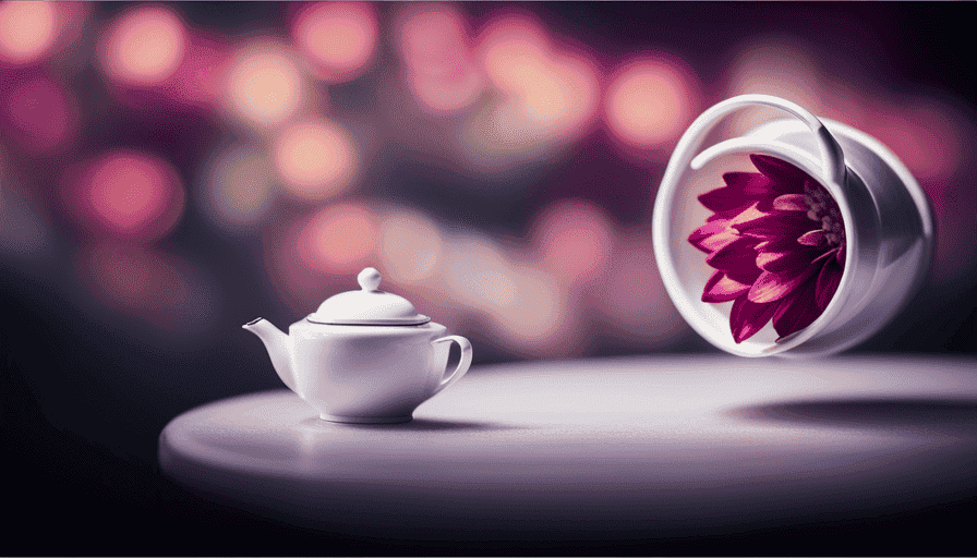 An image depicting a serene scene of delicately plucked flower petals gently steeping in a teapot, infusing the brew with vibrant colors and enticing aromas
