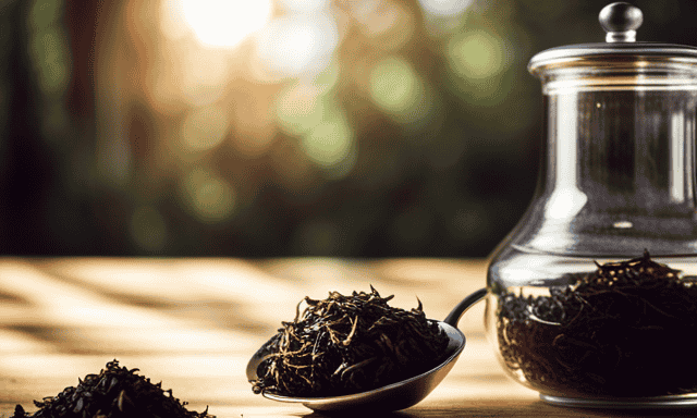 An image showcasing a glass jar filled with vibrant, sun-dried Oolong tea leaves