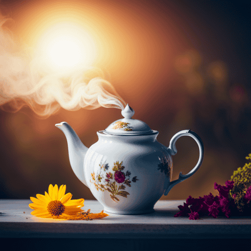 An image capturing the serene ritual of brewing Essiac Herbal Powder as a tea