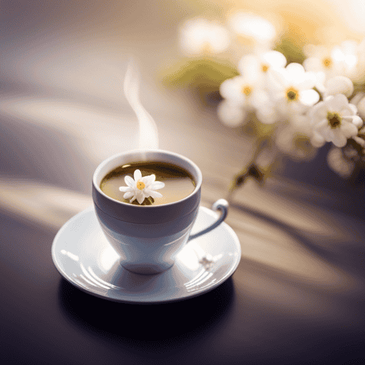 the serene elegance of jasmine milk tea in a single image