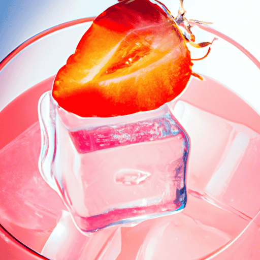 An image showcasing a clear glass filled with a vibrant, pastel pink beverage
