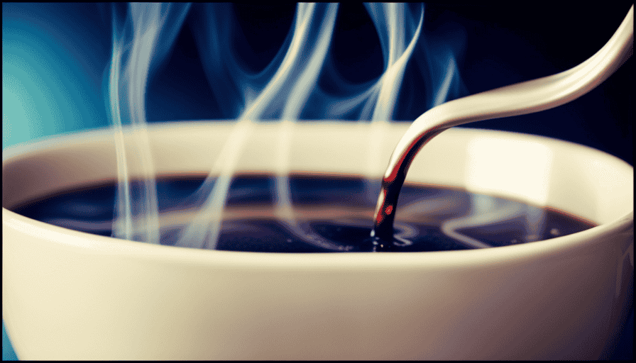 An image showcasing a close-up of a steaming cup of freshly brewed Kona coffee, revealing its rich caramel color, velvety texture, and a tantalizing aroma swirling in the air