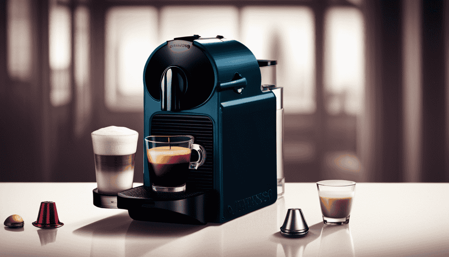 An image showcasing the Nespresso Pixie, a sleek, compact coffee maker