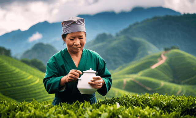 An image showcasing the intricate process of crafting Oolong Tea