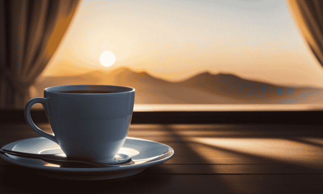 An image that depicts a serene morning scene with soft sunlight filtering through a window, illuminating a delicate porcelain teacup filled with warm, golden-hued Oolong tea, inviting readers to savor its flavors at dawn