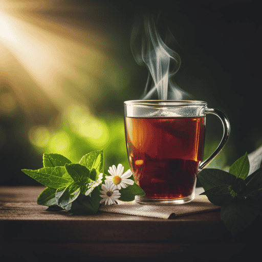 An image featuring a vibrant cup of Pectoral Herbal Tea, steaming gently