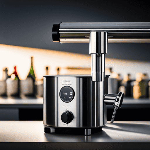 An image showcasing the sleek, stainless steel exterior of the Profitec Pro 600, with its dual boilers, PID temperature control, and vibrant display