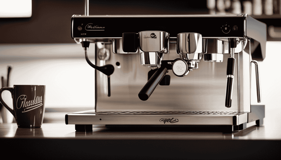 an image of the sleek Quick Mill Anita espresso machine on a kitchen countertop, showcasing its polished stainless steel body, vibrant backlit temperature display, and a precision-crafted portafilter pulling a rich espresso shot