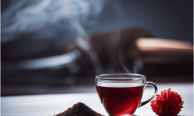 An image of a serene, cozy setting with a cup of steaming rooibos tea beside a bottle of Atenolol, depicting a peaceful coexistence between both, reinforcing the compatibility and potential benefits of combining them