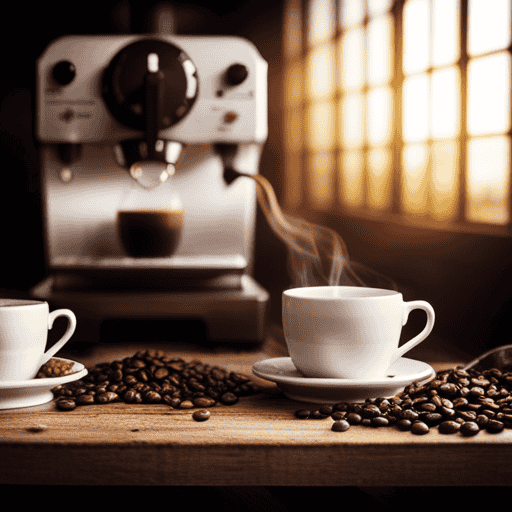 An image showcasing the vibrant Texas coffee scene: a rustic wooden table adorned with a variety of steaming cups, each filled with richly hued specialty coffees, accompanied by expertly roasted beans and elegant brewing equipment