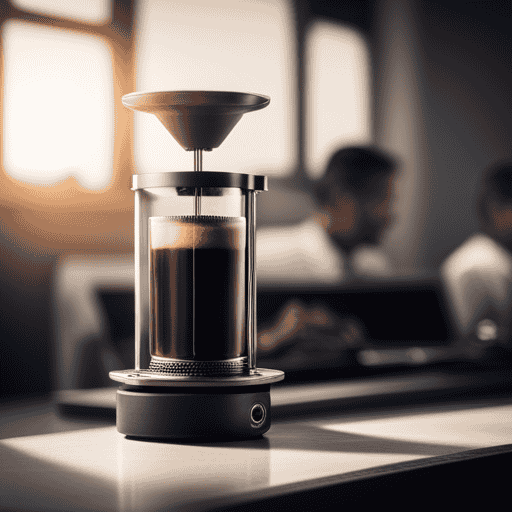 An image showcasing the Aeropress: a sleek, cylindrical coffee and espresso maker