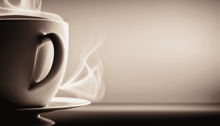 the essence of a steamy cup of hot brew coffee pouring into a ceramic mug, the rich aroma filling the air