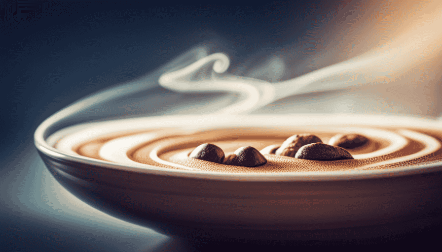 An image of a steaming cup of rich, amber-colored fermented coffee, releasing aromatic steam