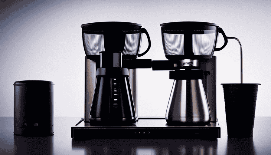 An image showcasing the sleek and elegant design of Technivorm Moccamaster coffee makers, with their stainless steel body, glass carafe, and precision brewing system, promising a perfect cup of coffee every time